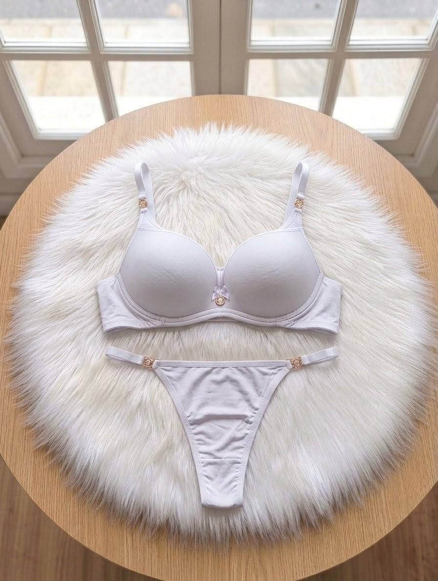 Seamless VC push up bridal bra set with net design and matching panty
