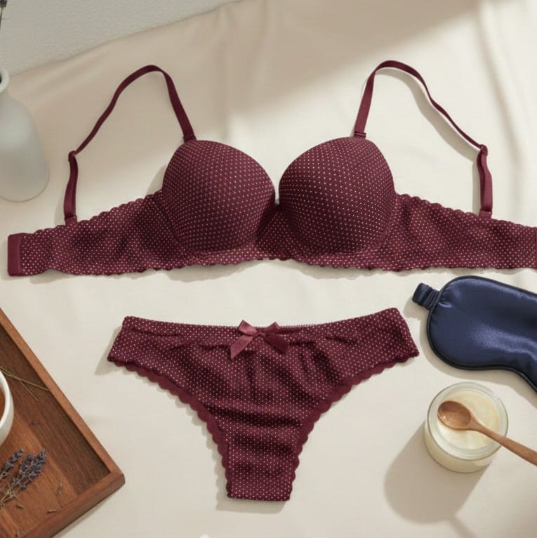 Seamless dotted bra set in Pakistan – Safaa.pk