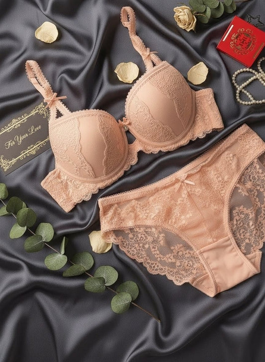 Lace Padded Bra & Panty Set – Flirty Lace, Soft Lift & Sultry Comfort