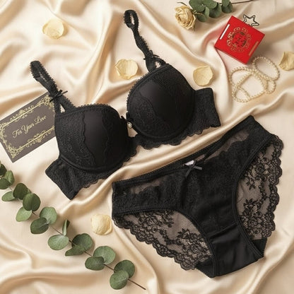 Lace Padded Bra & Panty Set – Flirty Lace, Soft Lift & Sultry Comfort