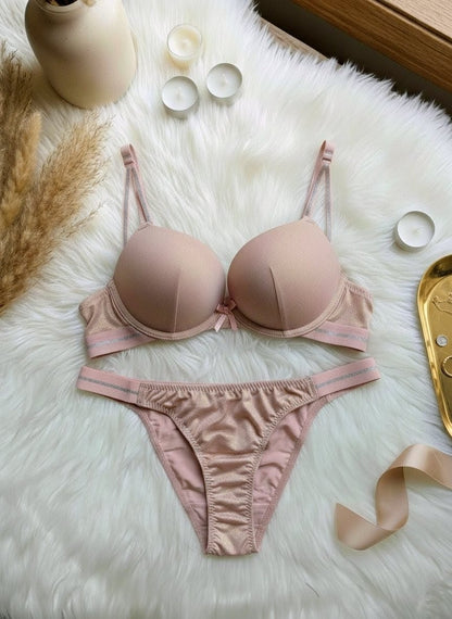 Shiny Double Padded Push Up Bra Set in Pakistan – Safaa.pk