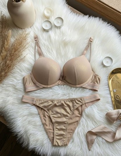 Shiny Double Padded Push Up Bra Set in Pakistan – Safaa.pk