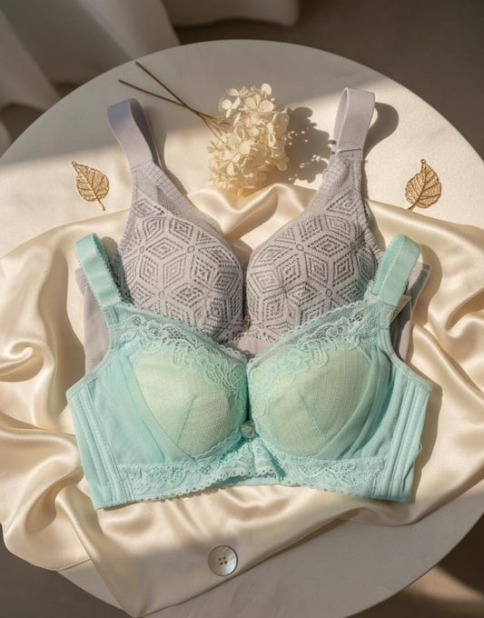Sky & Grey double padded push up bra pack 32B in Pakistan – Safaa.pk
