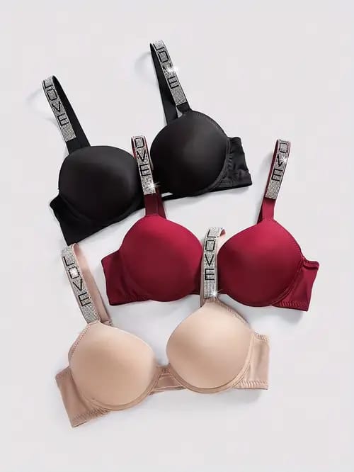 Soft Padded Bra with Love Strap in Pakistan – Safaa.pk