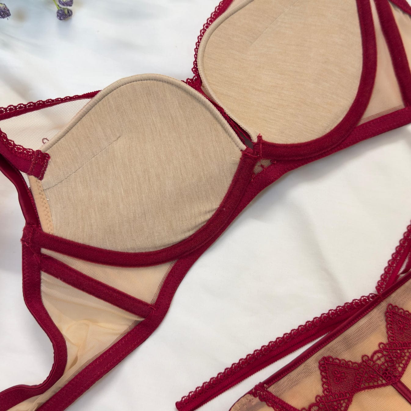 Soft Padded Lace Dual Tone Bra Set in Pakistan – Safaa.pk