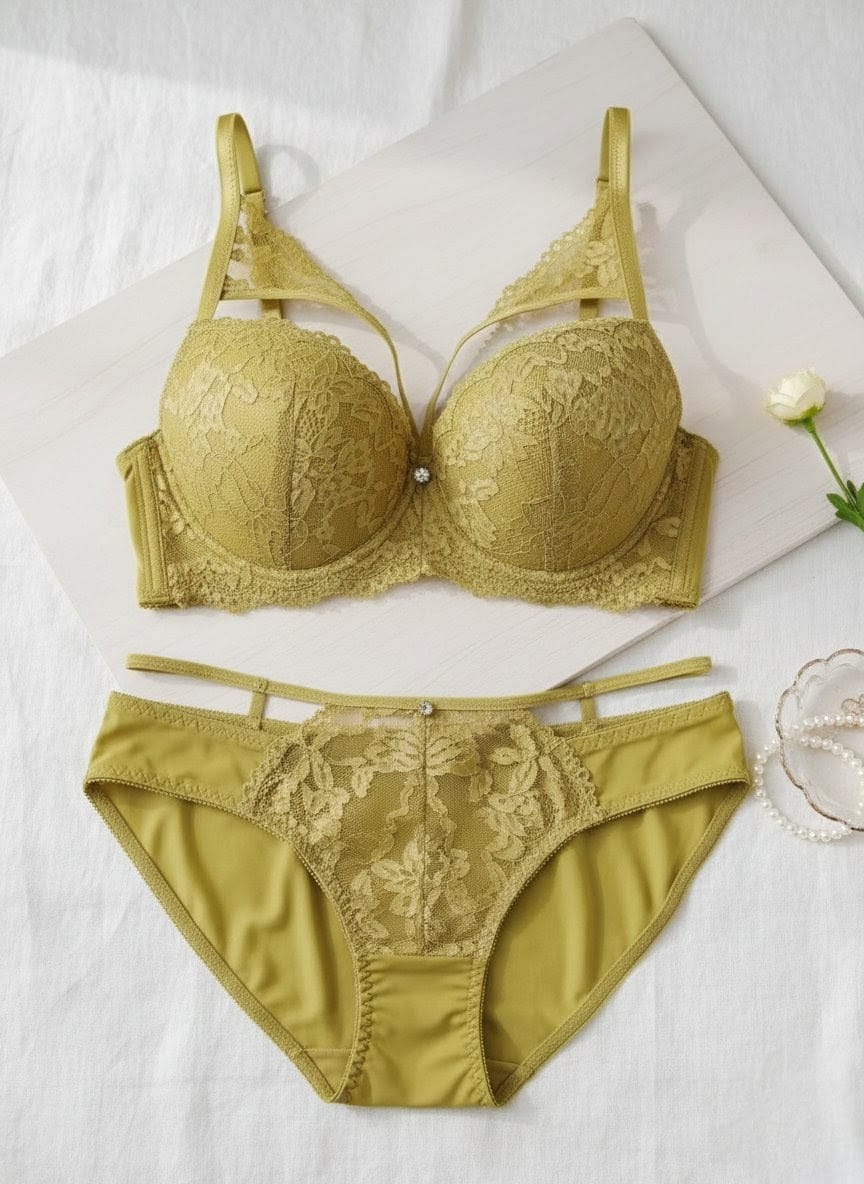 Soft lacy single padded bra set in Pakistan – Safaa.pk