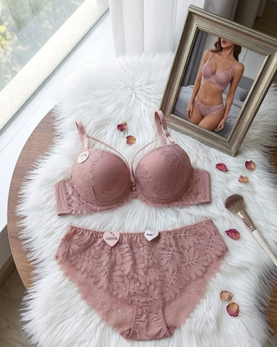Soft push up bridal bra set with lace fabric in Pakistan