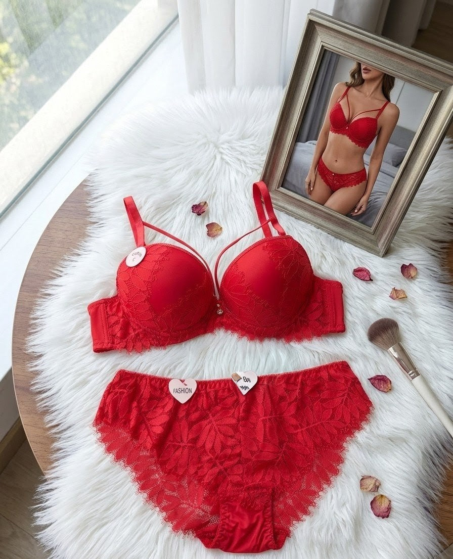 Soft push up bridal bra set with lace fabric in Pakistan