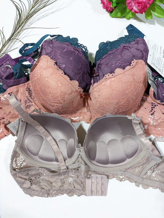 Sophisticated padded lace bra design