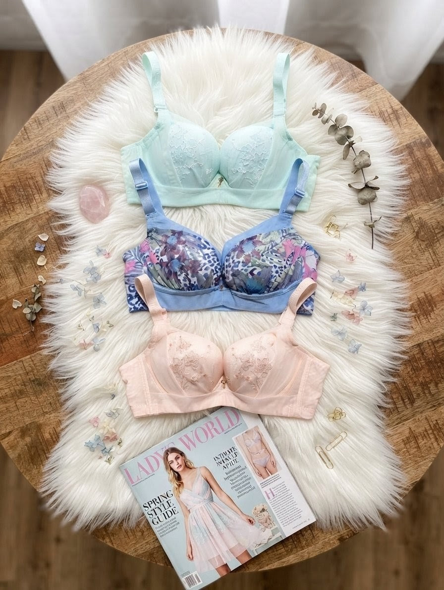 3-Piece Double Padded Push-Up Bra Set with Lace in Pakistan – Safaa.pk
