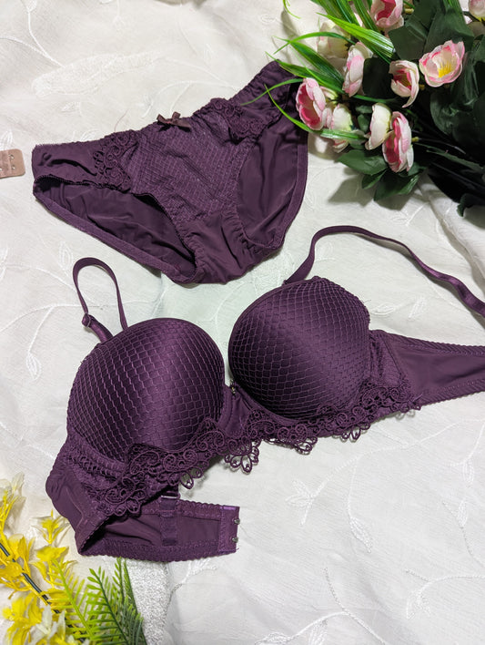Cobra Texture Push-Up Bra & Panty Set