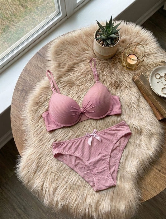 Textured Push Up T-Shirt Bra Set in Pakistan – Safaa.pk