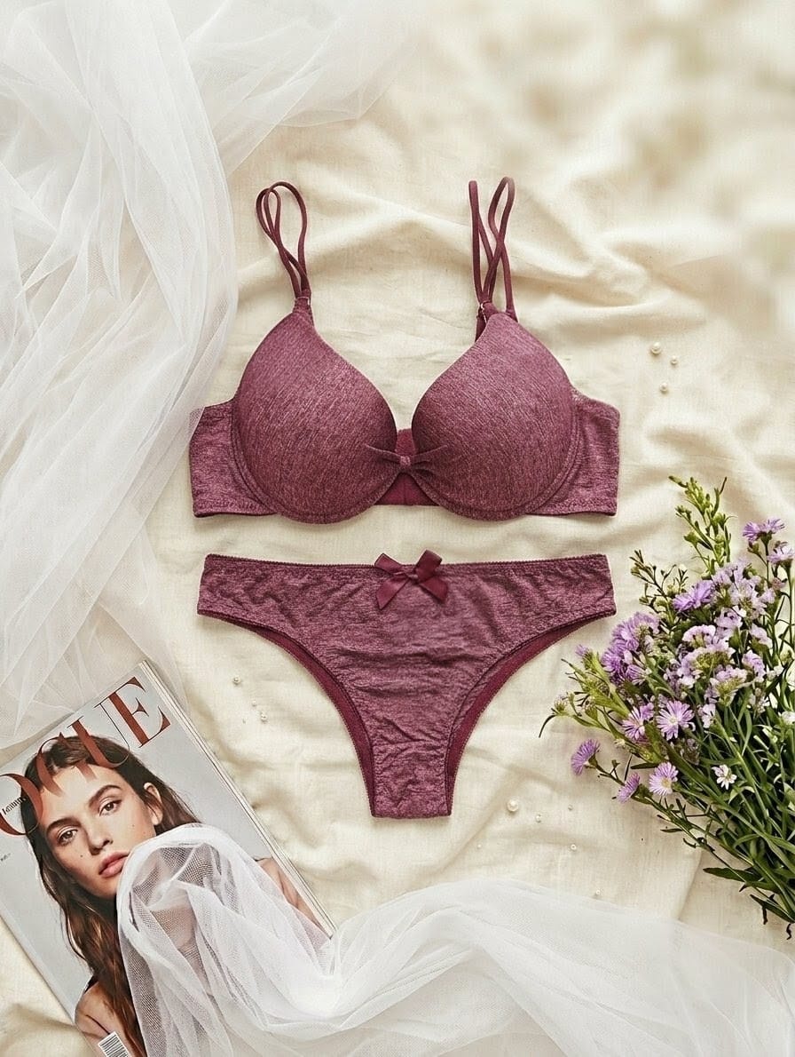 Textured Push Up T-Shirt Bra Set in Pakistan – Safaa.pk