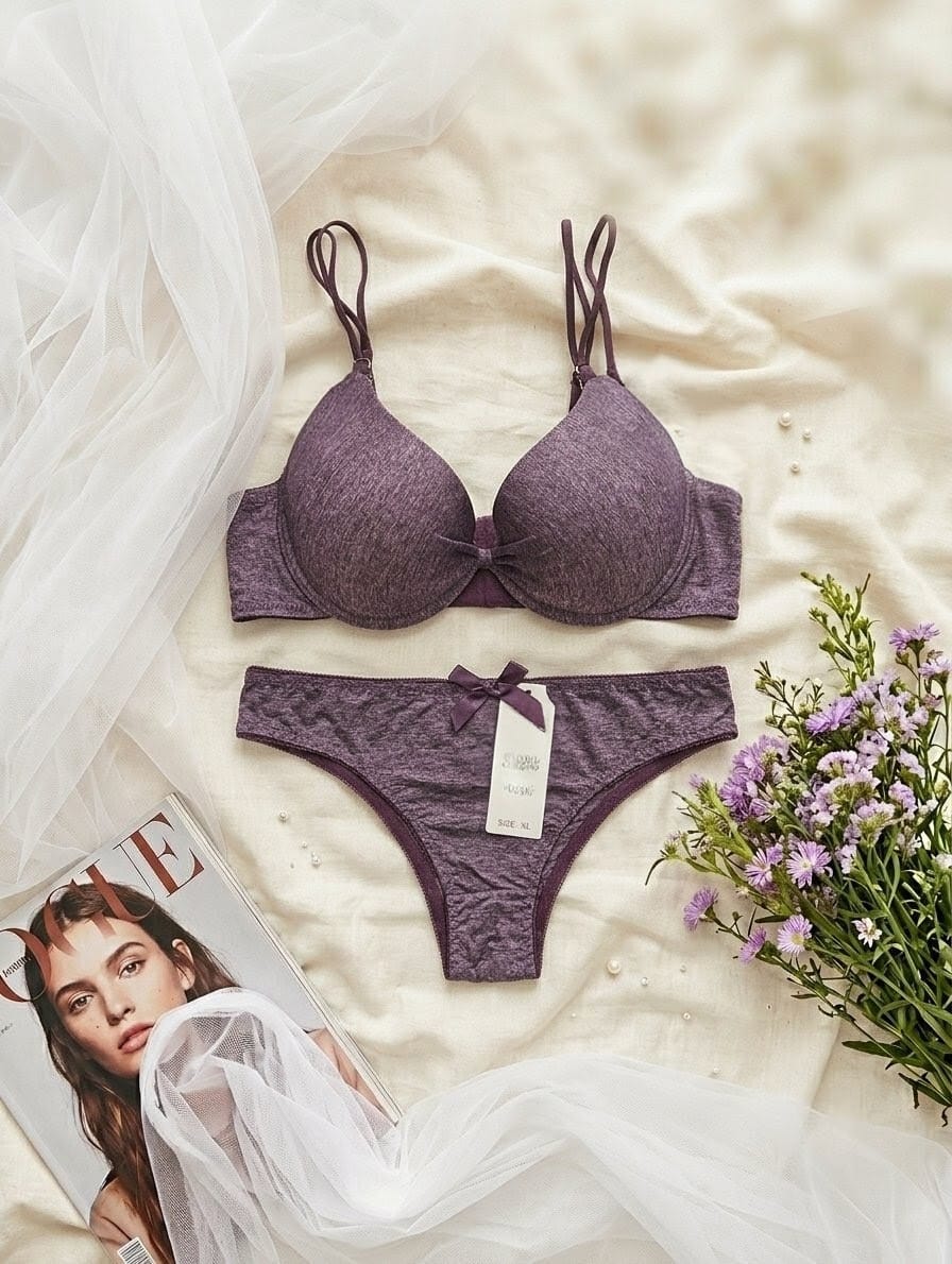 Textured Push Up T-Shirt Bra Set in Pakistan – Safaa.pk