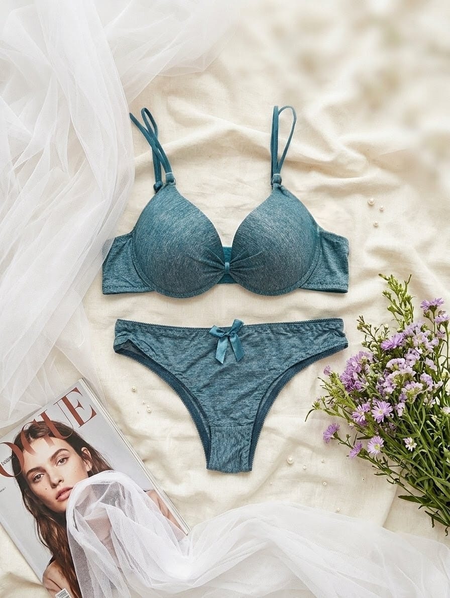 Textured Push Up T-Shirt Bra Set in Pakistan – Safaa.pk