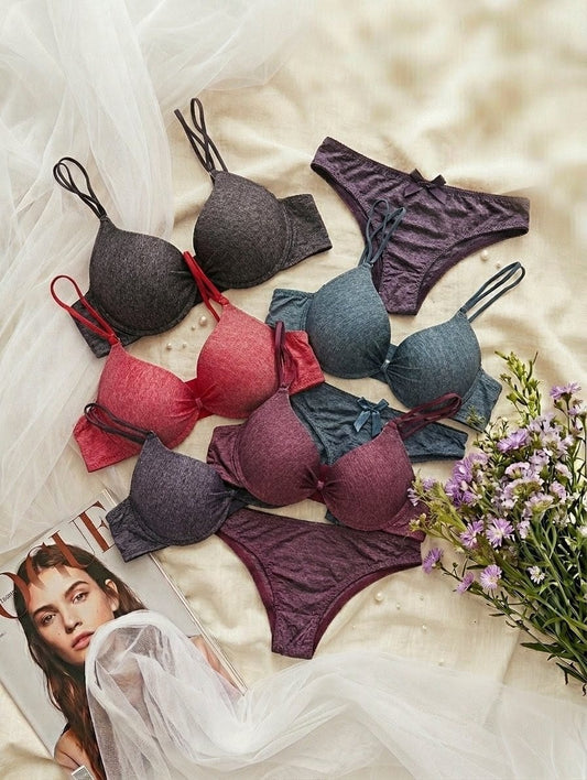 Textured Push Up T-Shirt Bra Set in Pakistan – Safaa.pk