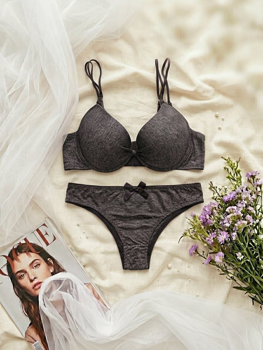 Textured Push Up T-Shirt Bra Set in Pakistan – Safaa.pk