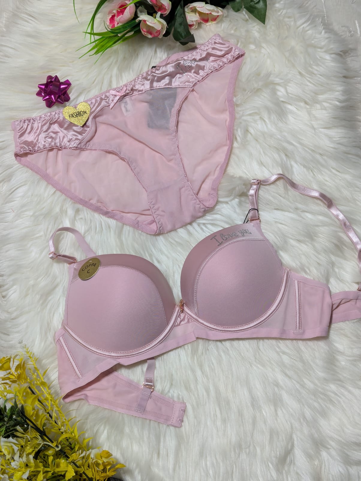 Underwired Elegant Single Padded Push Up Bra Set