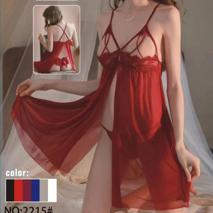 Elegant net bold Western-style nighty (ND 08)