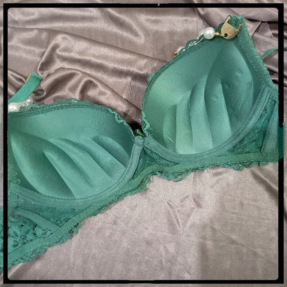 Bridal Lingerie Set with Pearl-Embellished Straps (SPBS 0082)